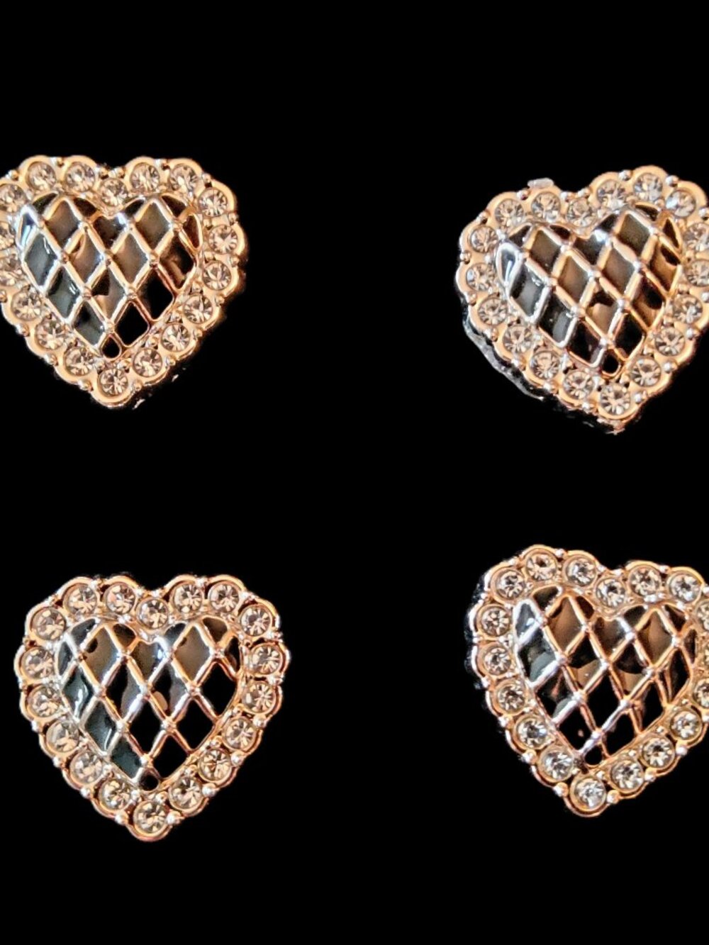 MAGNETIC NUMBER PINS "BLACK HEART" black & goldtone set of 4 NEW in box